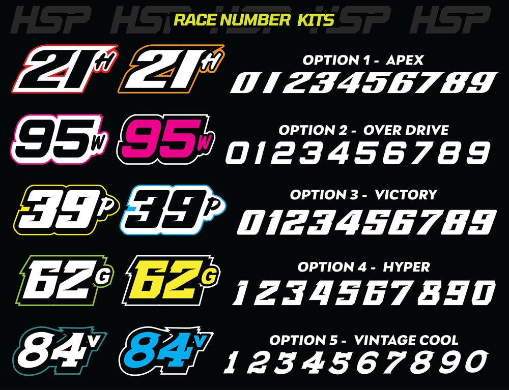 Custom Race Number Kits